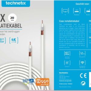 technetix coaxih 20m s shop coaxkabel 20 mtr. ziggo geschikt 1