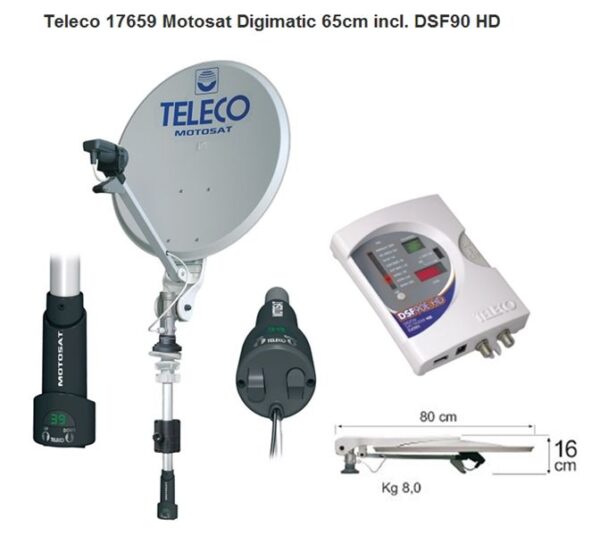 teleco 17659 motosat digimatic 65cm incl. dsf90 hd